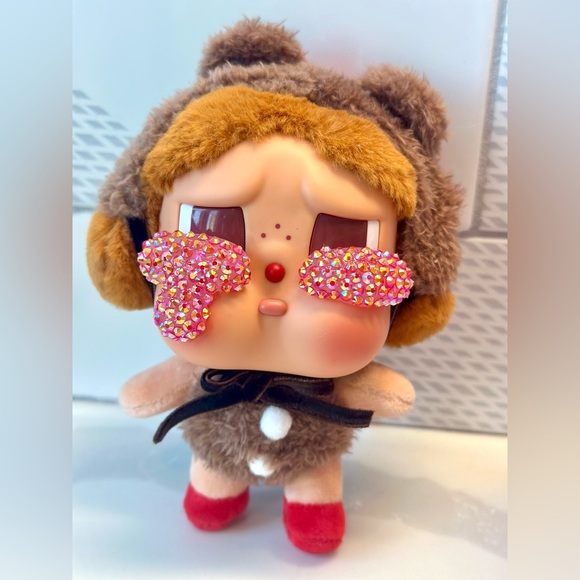 NEW AUTHENTIC POPMART CRYBABY Crying Again Plush - Love Makes Us Cry bejeweled♥️ - Picture 1 of 3